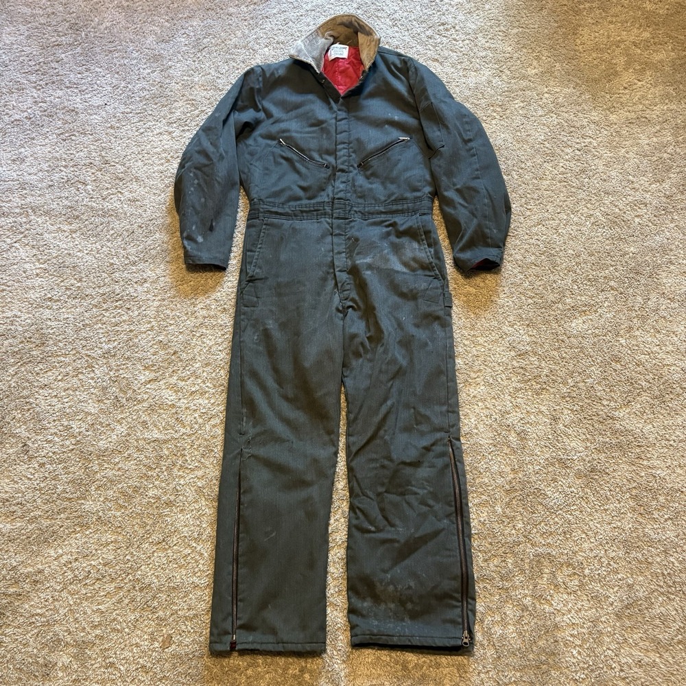 Walls Blizzard Pruf Coveralls Charcoal Gray Men's Small Insulated Workwear USA